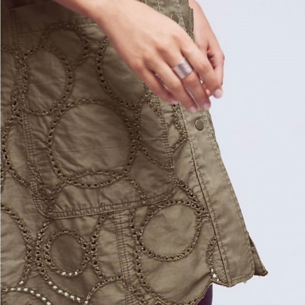 Anthropologie Hei Hei - Moss Scalloped Anorak Jacket - XS (adjustable waist) - Picture 8 of 13